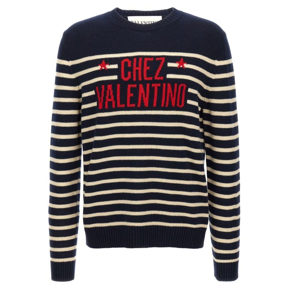 Valentino Garavani Blue Virgin Wool Men's Cardigan